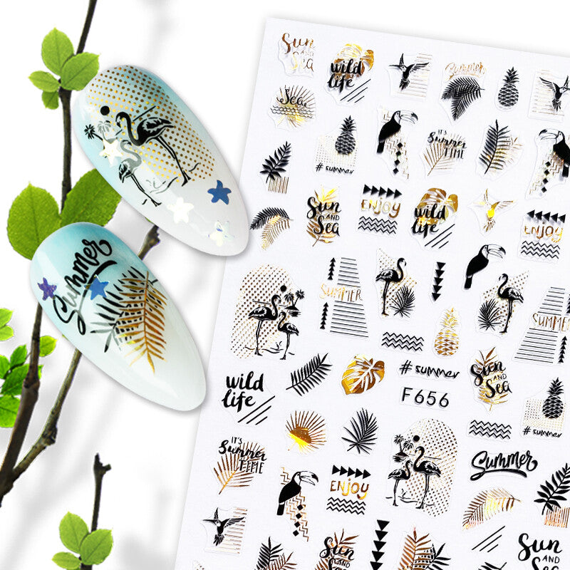 Tropical Leaf Nail Stickers for Beach & Summer Manicure - Assorted Designs