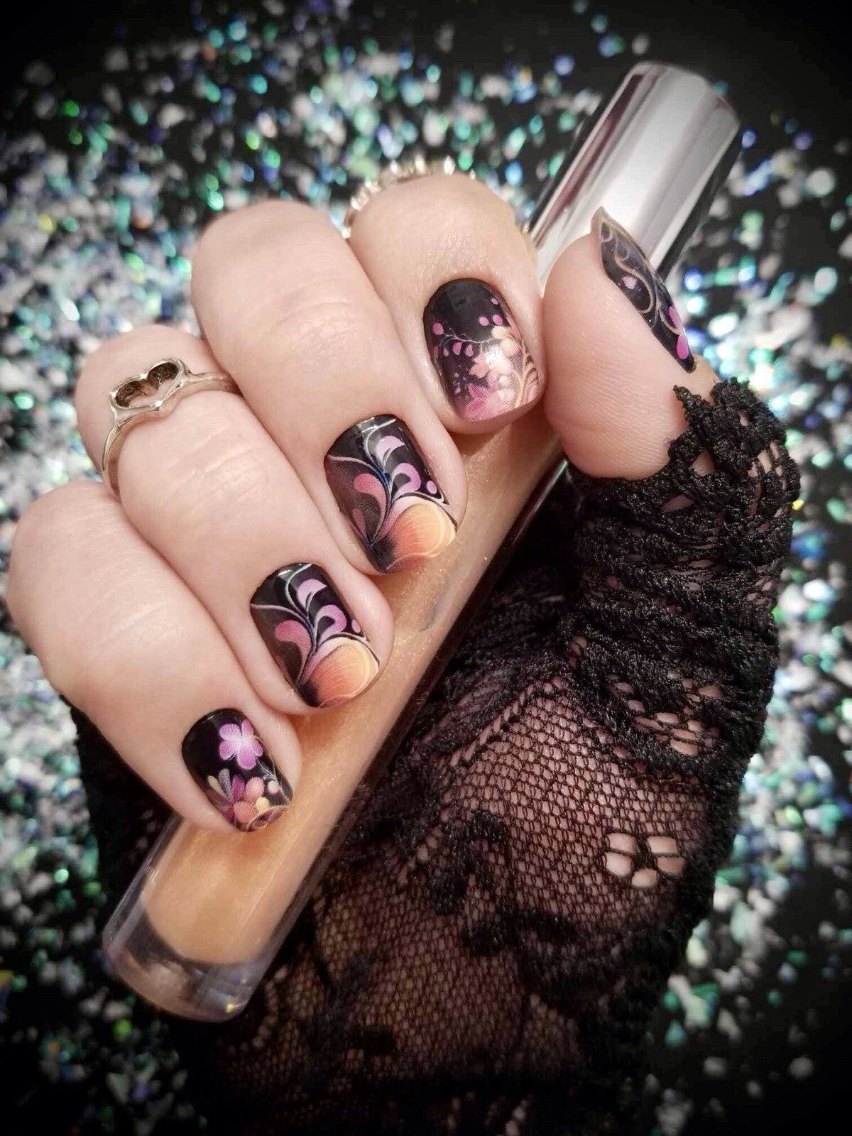 Nail Polish Strips 16 Pack Sunset Floral Custom Collaboration - Color Nail Wraps