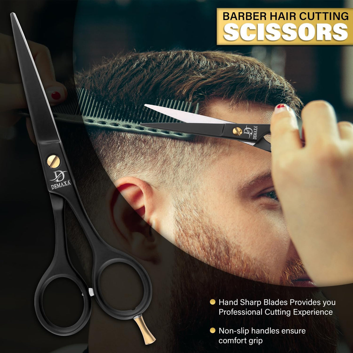 Professional 6.5 Inch Hair Scissors High Carbon Stainless Steel Barber Shears