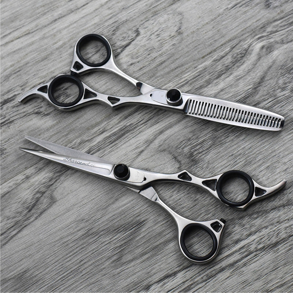 6.5 inch Professional Hairdressing & Barber Thinning Scissors Set with Razor & Tweezers