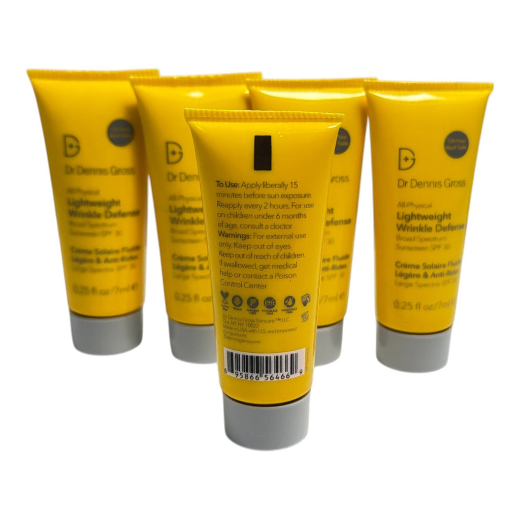 Dr. Dennis Gross All-Physical Lightweight Wrinkle Defense SPF30 - 0.25oz Lot of 5
