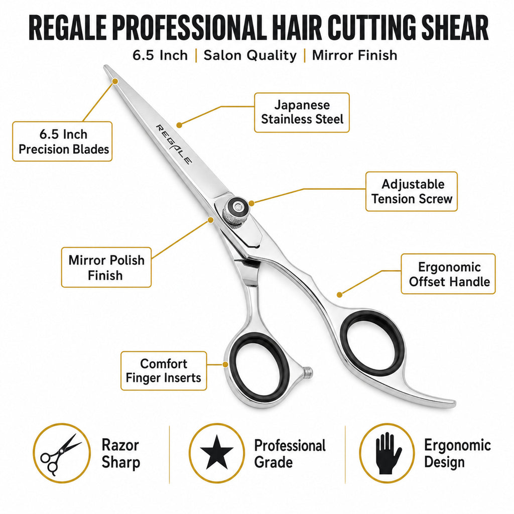 Professional Hair Cutting & Thinning Shear Set - 6.5 Inches Japanese Steel