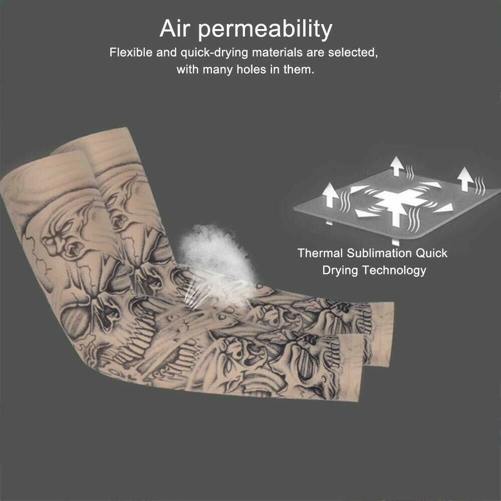 5 Pcs Tattoo Cooling Arm Sleeves UV Sun Protection for Outdoor Sports