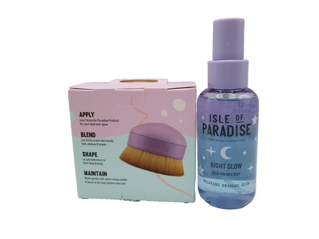 Self Tan Face Mist & Blending Brush Set - Night Glow Isle of Paradise