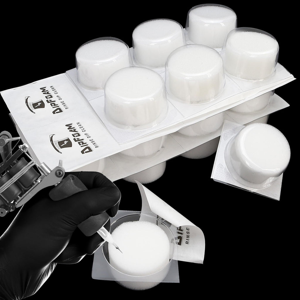 Disposable Dip Foam Cups for Tattoo Needle Cleaning, 24 Pack