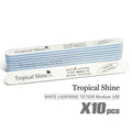 Tropical Shine White Lightning Nail File 180/180 10 Pcs Medium Grit Professional Nail Buffers