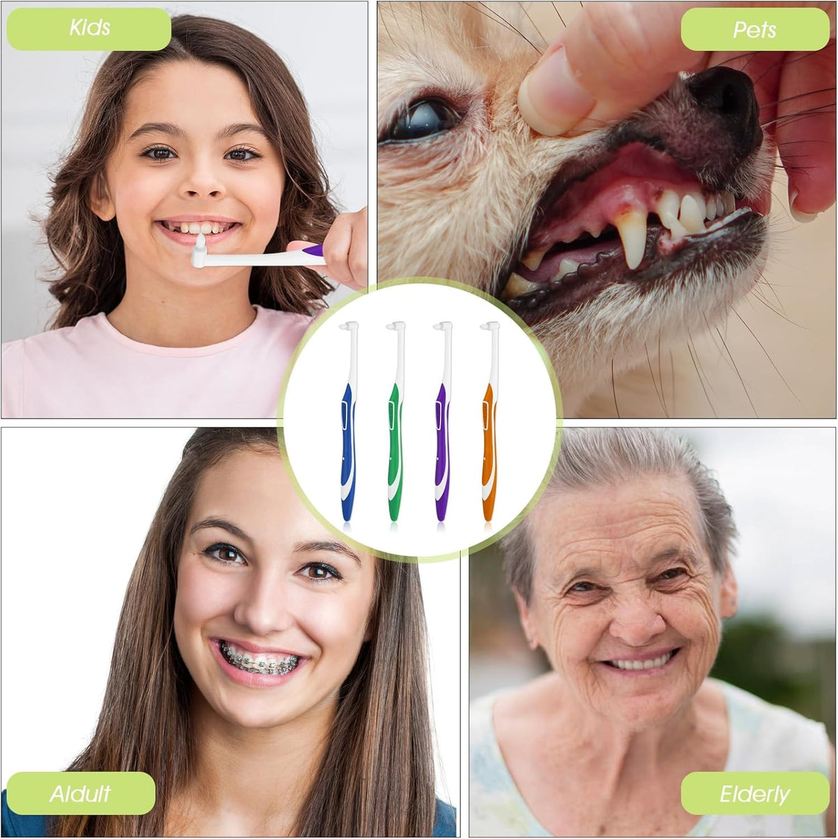 Interspace Tufted Toothbrush Set - Gentle, Deep Cleaning for Braces & Gaps