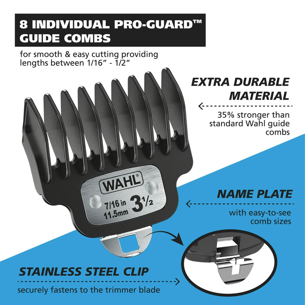 Hair Clipper Kit with Stainless Steel Blades and Multiple Attachments - Rechargeable Corded & Cordless