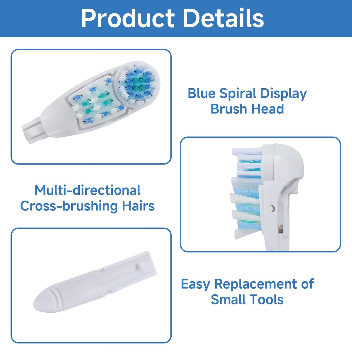 Electric Toothbrush Replacement Heads 8 Pack Soft Bristles Compatible with Oral-B