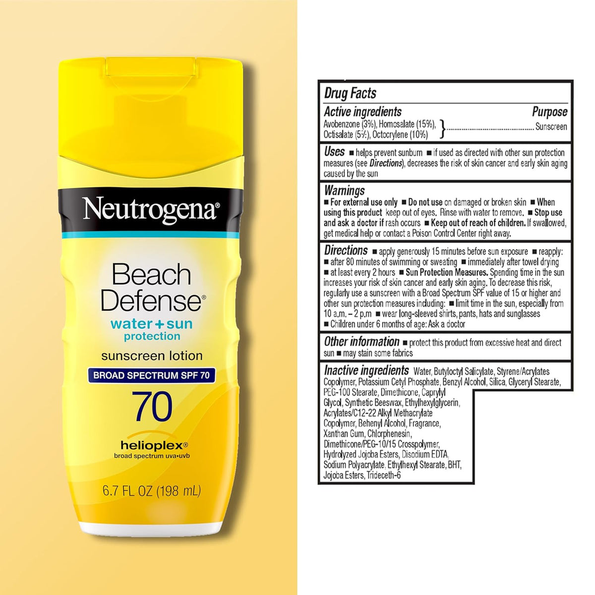 SPF 70 Sunscreen Lotion for Face & Body Water-Resistant Broad Spectrum Protection