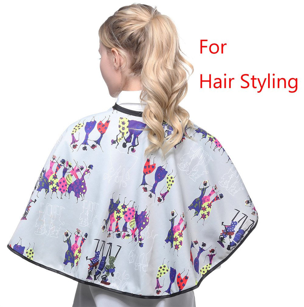 Makeup Artist Shortie Comb-Out Cape - Water-Repellent Styling Cape for Salons & Personal Use