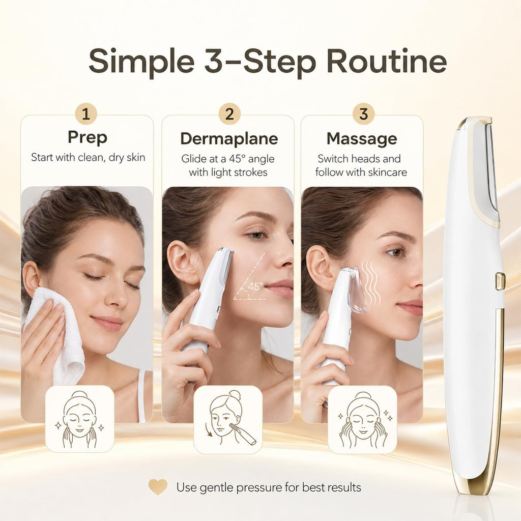 Electric Dermaplane Razor for Facial Hair Removal & Skin Rejuvenation