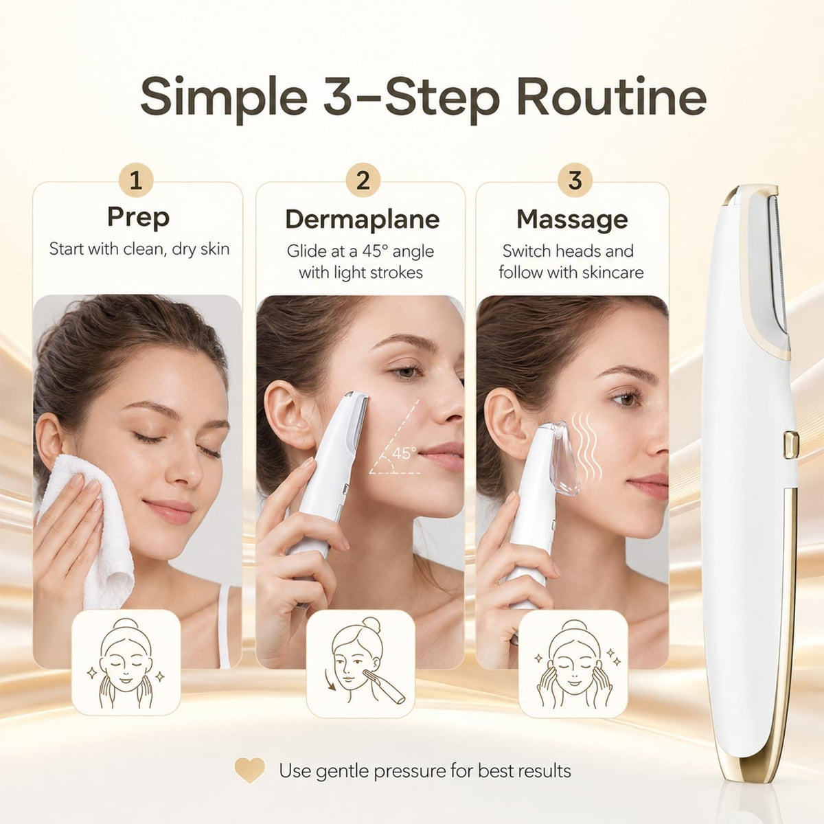 Electric Dermaplane Razor for Facial Hair Removal & Skin Rejuvenation