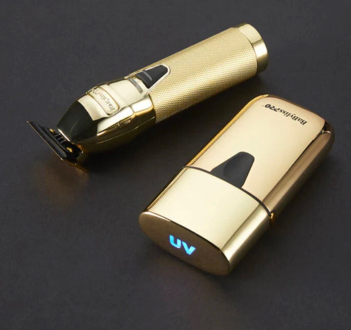 Gold Metal Trimmer & UV Foil Shaver Set - Personal Grooming Kit