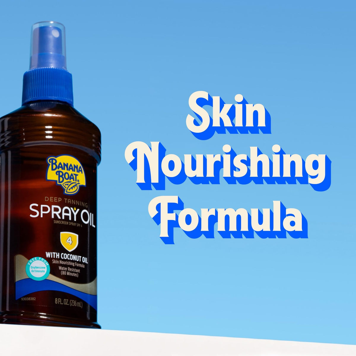 Deep Tanning Oil Spray SPF 4 - Moisturizing Sunless Tanning Oil with Cocoa & Coconut - Pack of 2