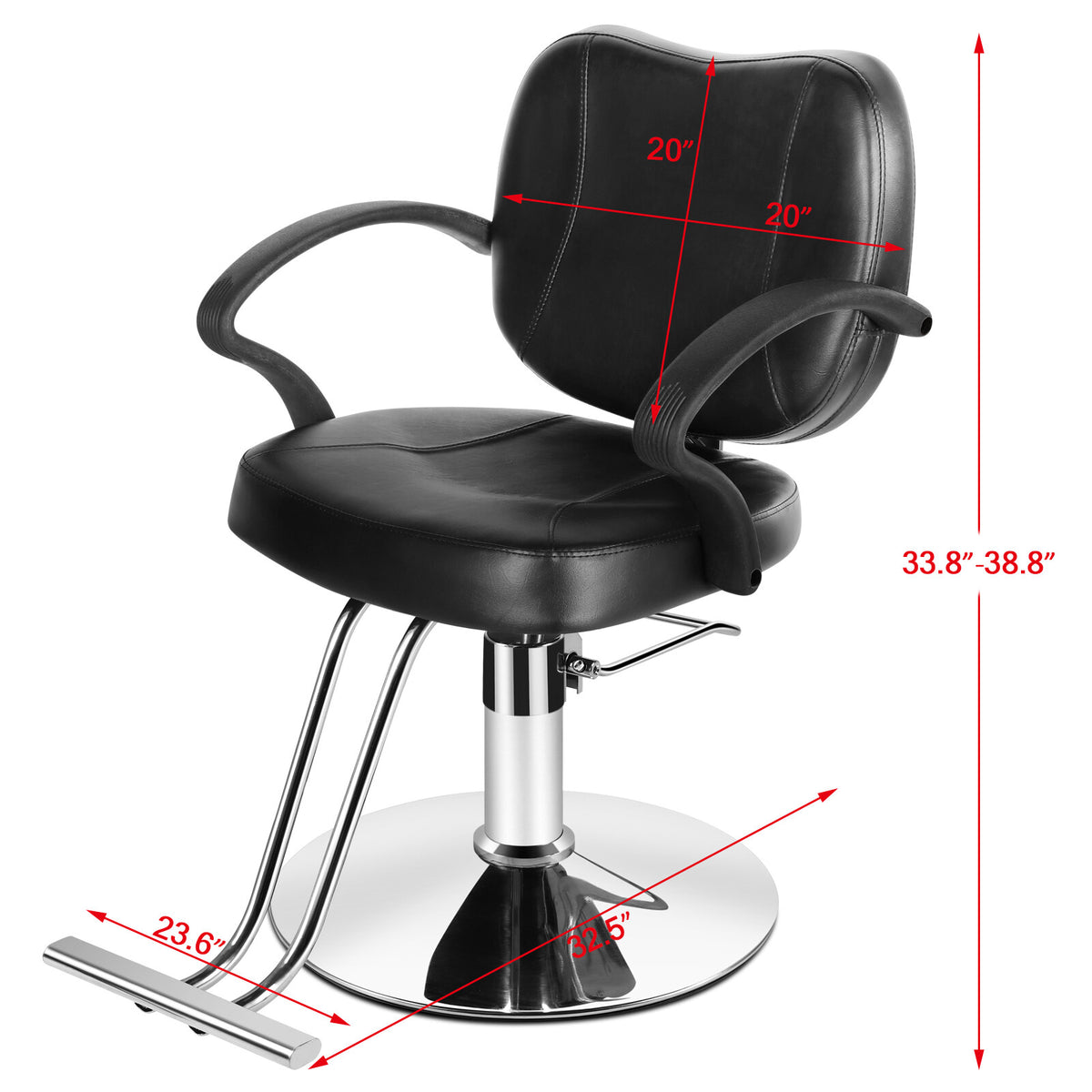 Black Hydraulic Barber Chair for Salon Spa Tattoo Hair Styling Equipment