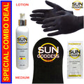 Self Tanner Lotion Medium 8 oz with Applicator Mitt & Gloves