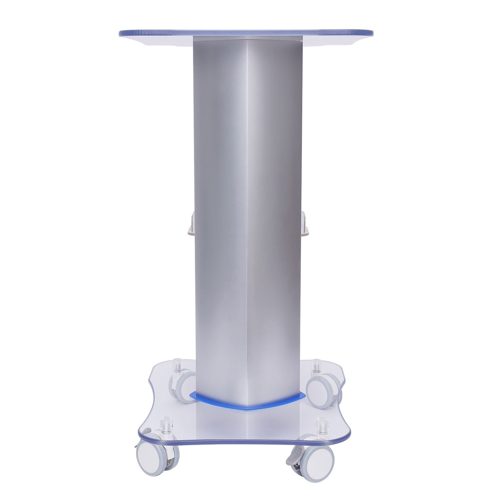 2-Tier Acrylic PVC Salon Trolley with Locking Wheels & Storage Tray
