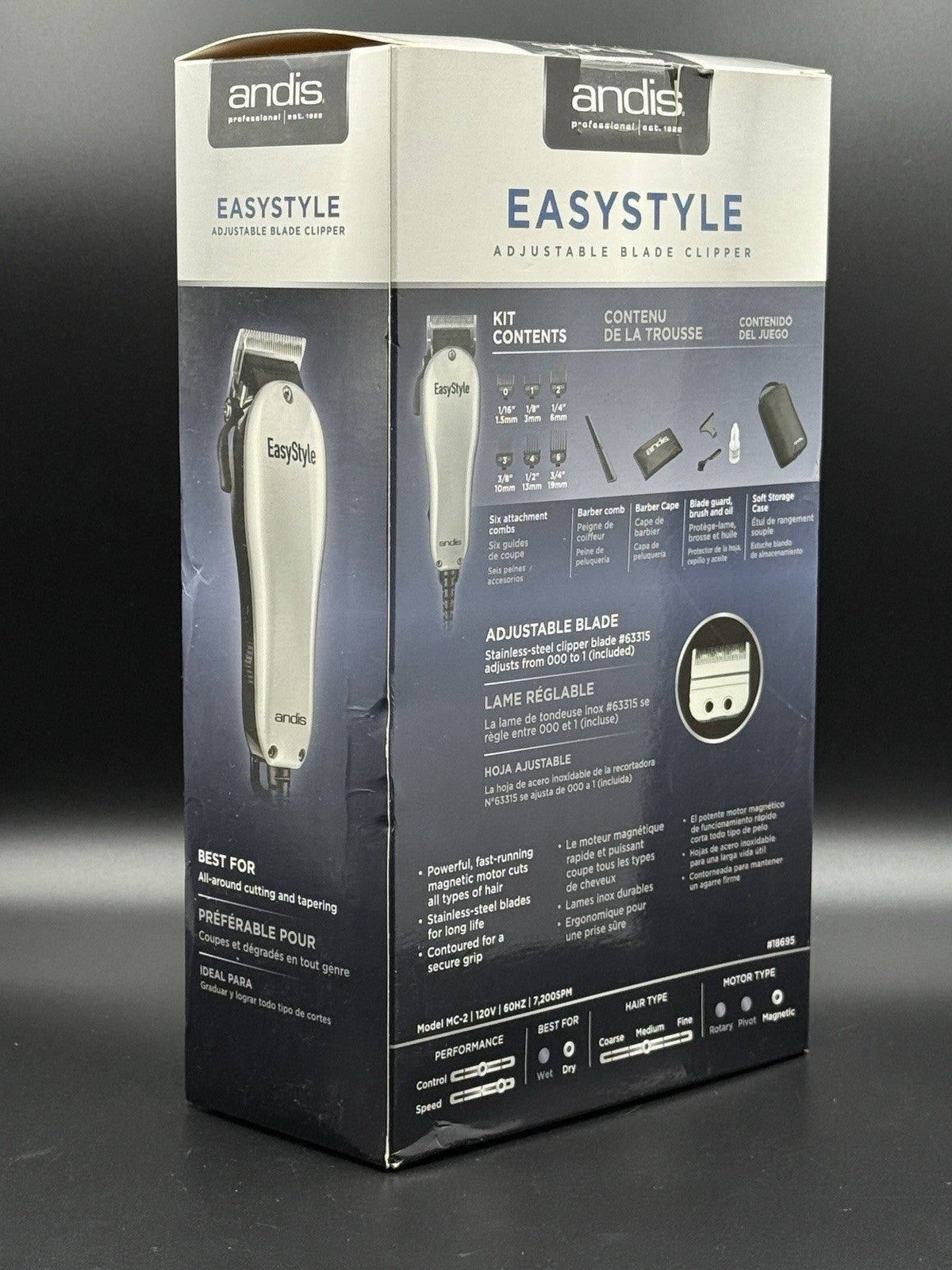 Andis Easystyle Adjustable Stainless Steel Hair Clipper with Magnetic Motor