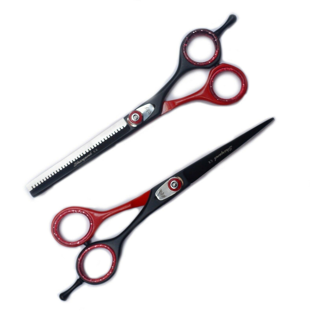 Professional Hair Cutting & Thinning Scissors Set with Razor & Pouch