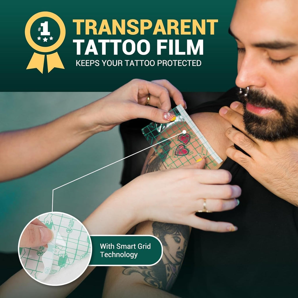 Tattoo Aftercare Film – Waterproof Second Skin Bandage 10.2 x 2 yd, 2-4 Count