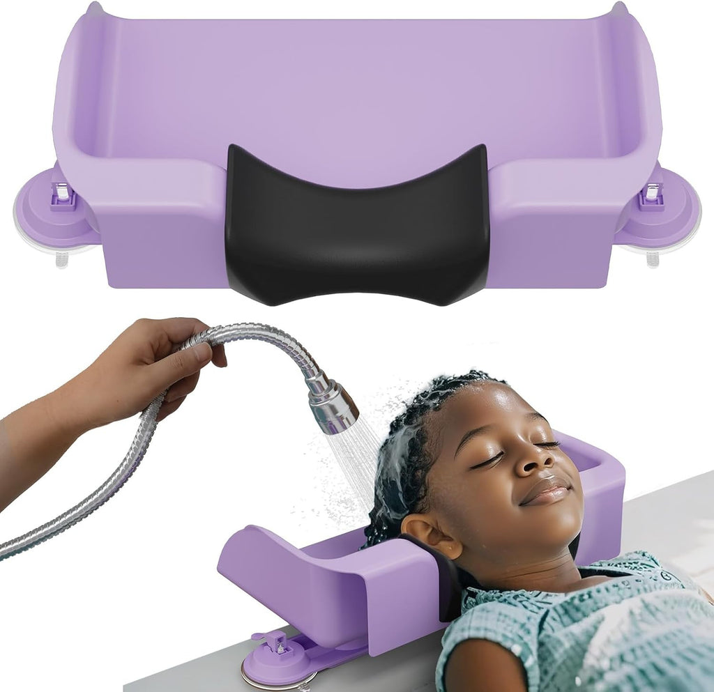 Kids Hair Washing Station with Neck Support, Portable Shampoo Basin for Kitchen or Bathtub