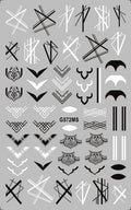 Geometric Nail Sticker Decal Set - Abstract Lines and Shapes for Nail Art