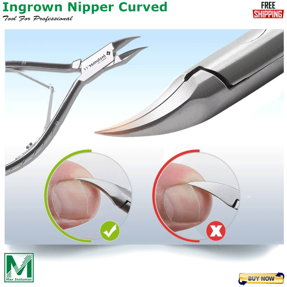 Stainless Steel Toenail Clipper for Thick Nails - Ingrown Toe Cutter