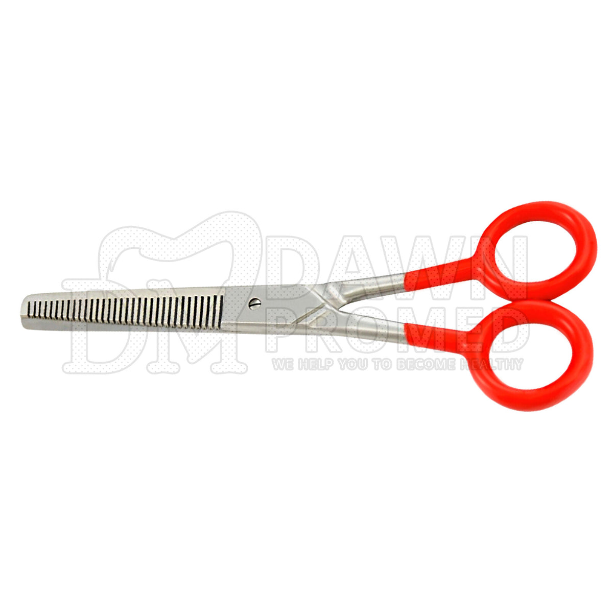 Professional Hair Cutting Shears & Thinning Scissors Set - 7" with Red PVC Handles