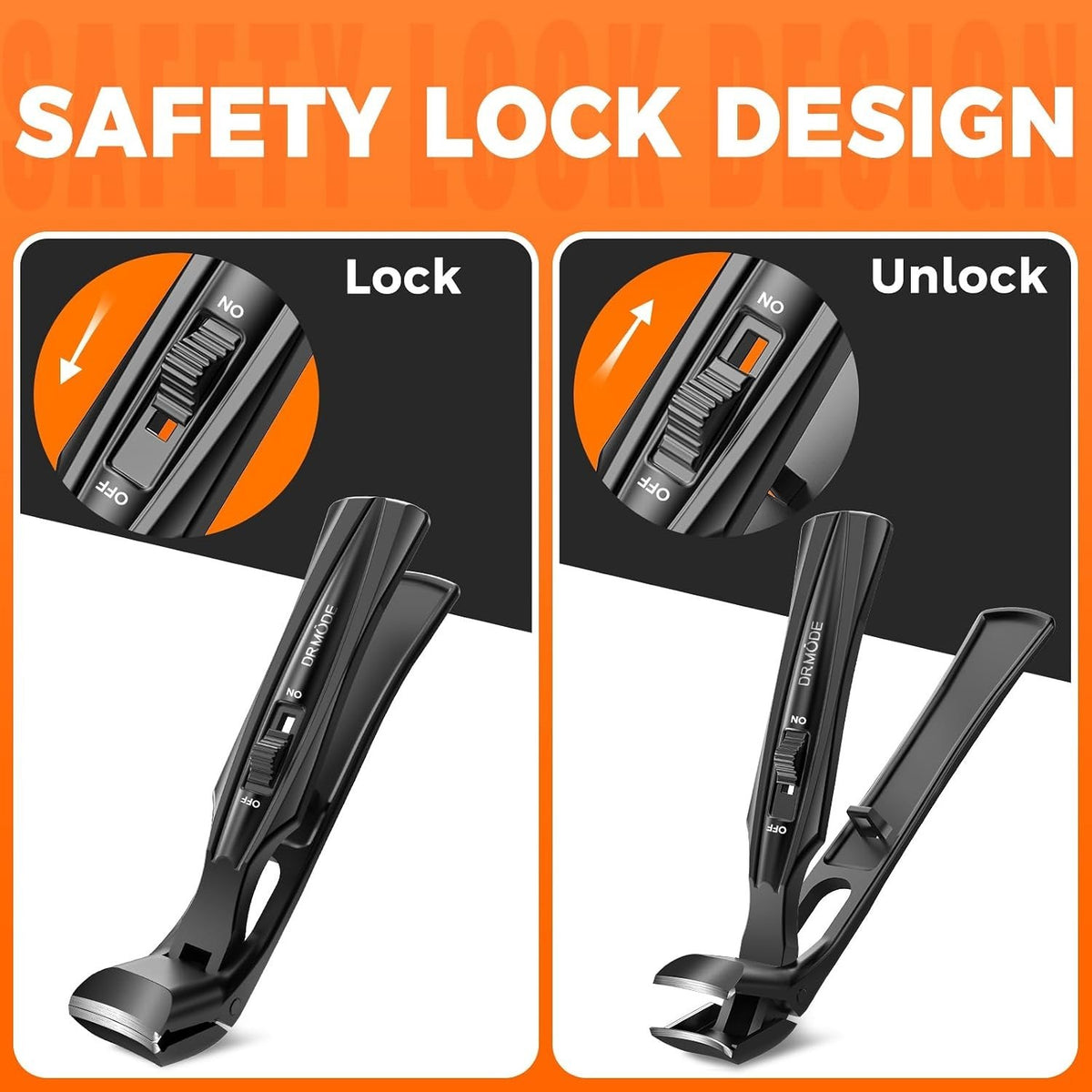 Heavy-Duty Toenail Clippers with Angled Head and Nail Catcher - Stainless Steel