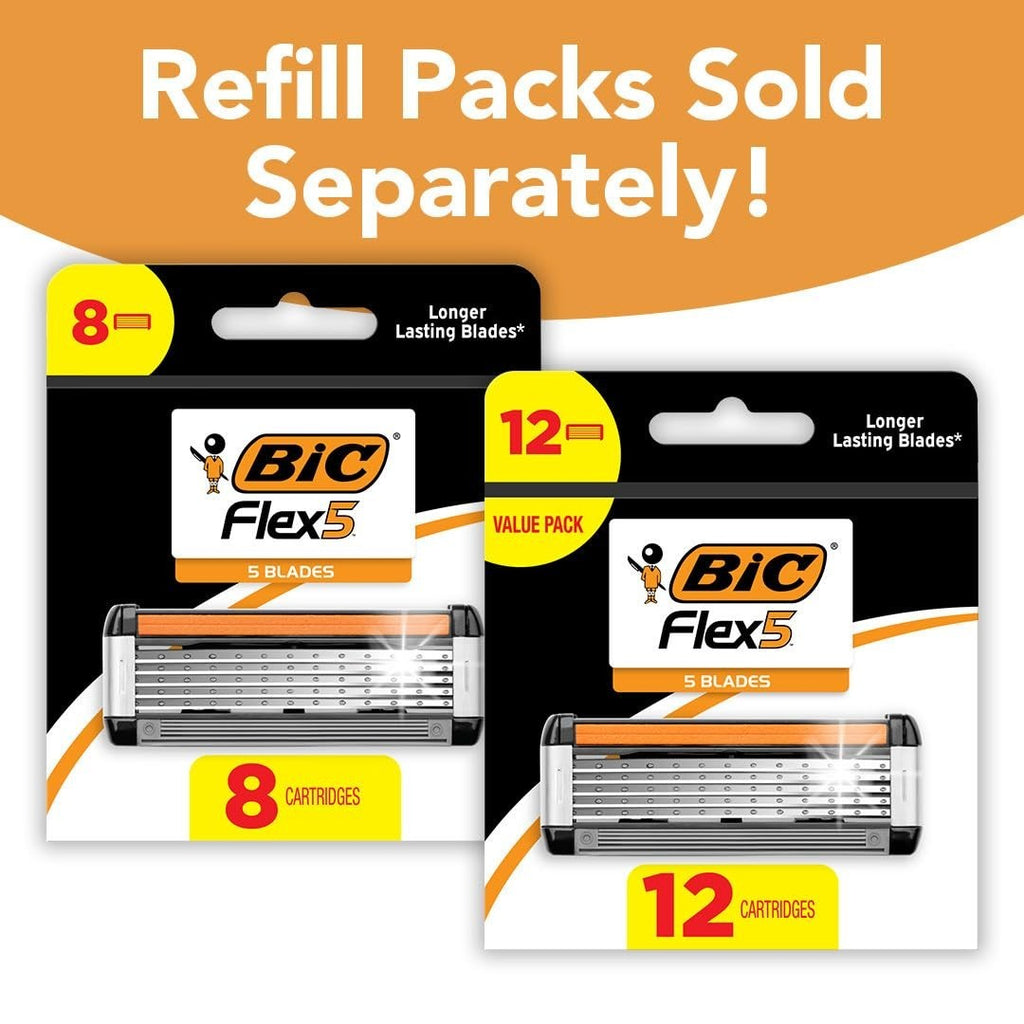 Men's Razor Blade Refills - Flexible Blades with Lubricating Strip, Pack of 8