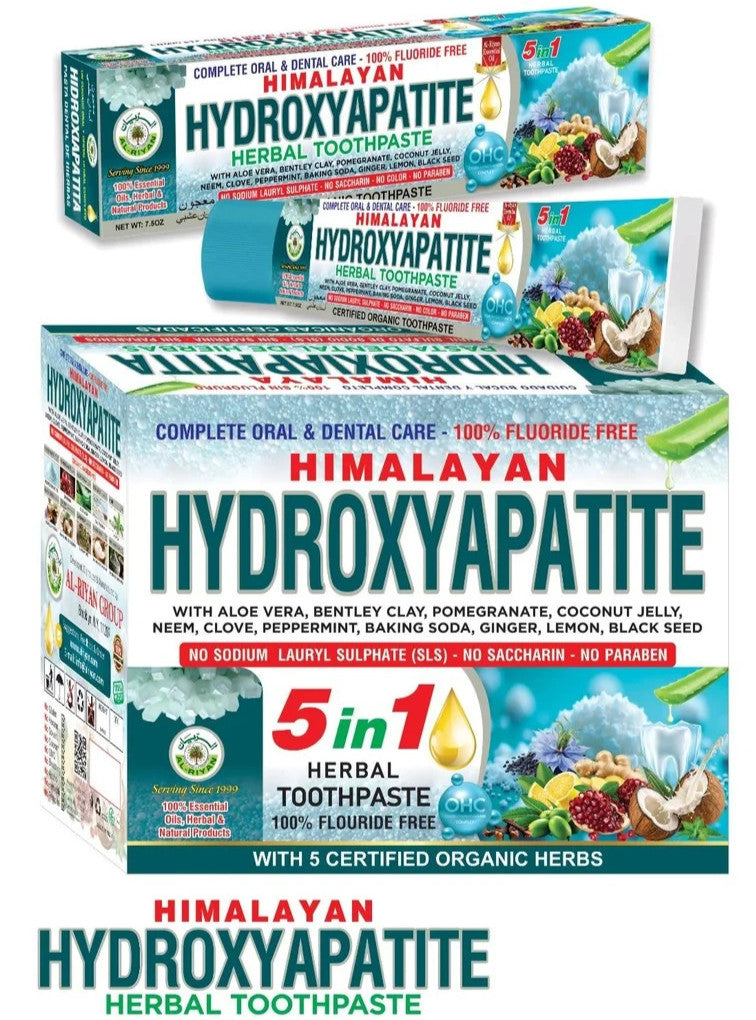 Organic Hydroxyapatite Fluoride-Free Toothpaste Set - 6 Tubes, 7.5 oz each