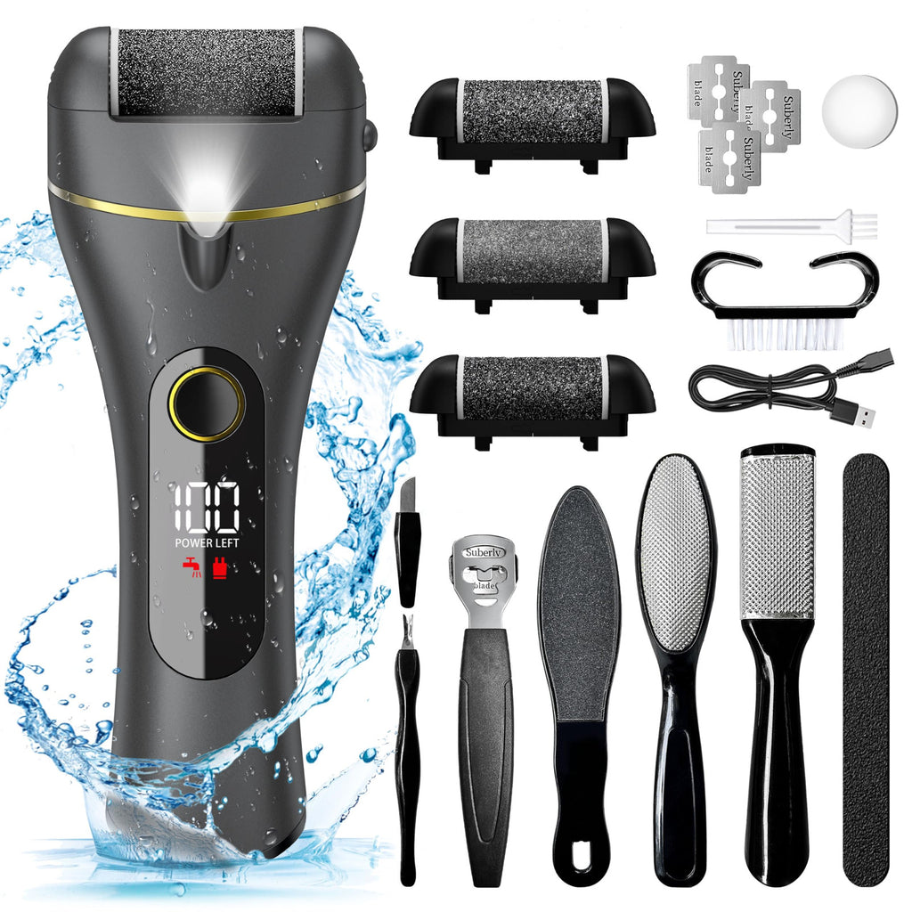 Electric Foot Callus Remover Kit 16-in-1 Rechargeable Pedicure Tool for Dead Skin