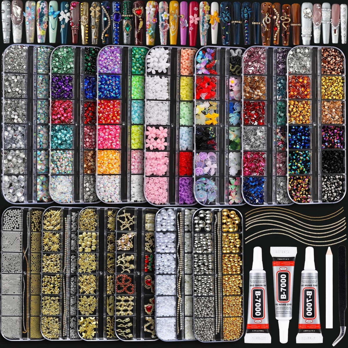 18000+ Nail Charms & Art Decorations Kit with Storage & Tools
