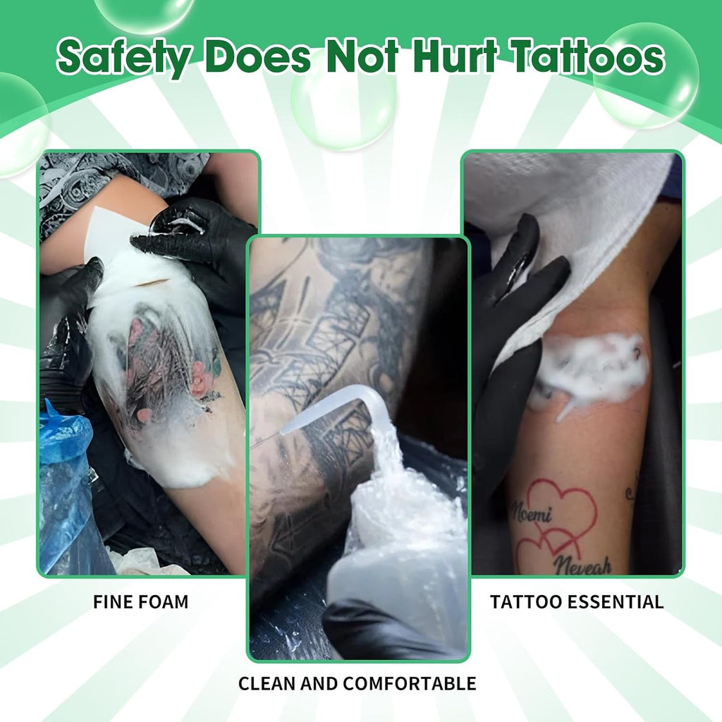 Green Tattoo Soap 4 oz with Foaming Bottle – Ultra Concentrated Tattoo Aftercare