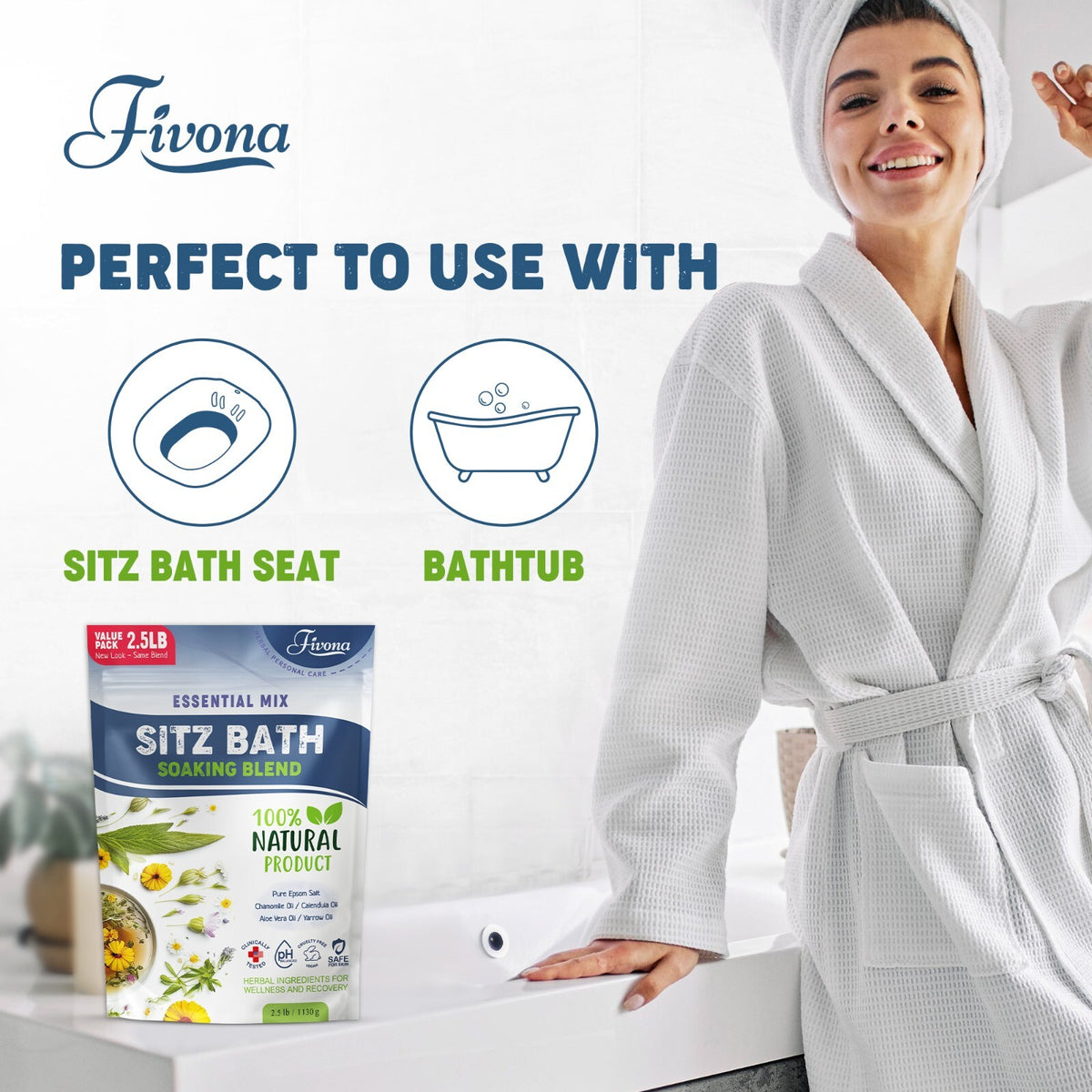 Epsom Salt Sitz Bath Soak for Hemorrhoids & Postpartum Recovery - 40oz