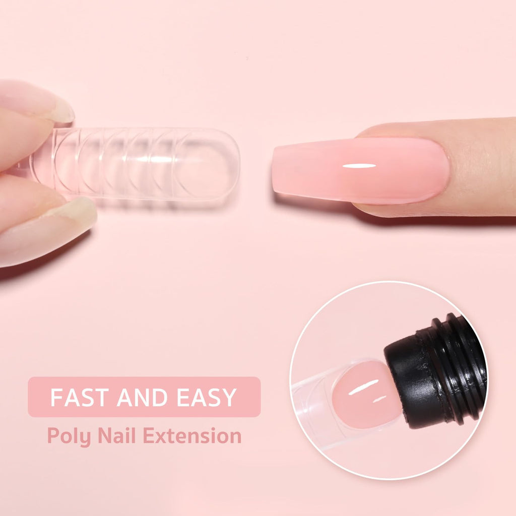 Poly Gel Nail Extension Kit 60g Clear Pink Builder Gel for Manicure