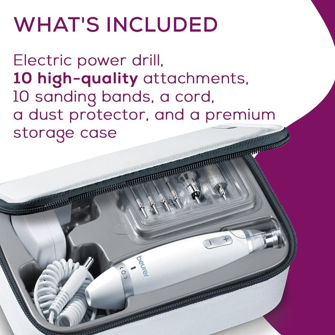 Professional Nail Drill Kit with 10 Attachments, Portable Electric File for Acrylic & Gel Nails