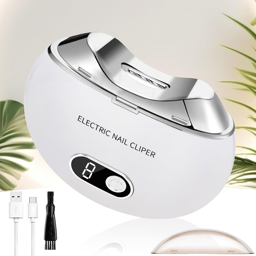 Electric Nail Clipper for Thick Toenails - Safe Pedicure Tool with Storage Box
