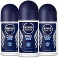 Men's Cool Kick Anti-Perspirant Deodorant Roll-On 50ml 3 Pack - Alcohol-Free, Cooling Scent