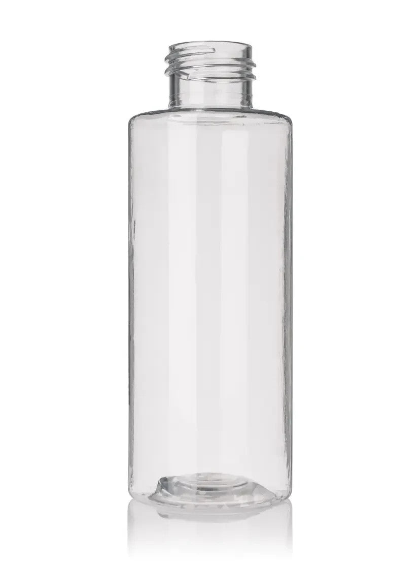 Clear Plastic Cylinder Bottles with Caps - 4 oz (120 ml) Bulk Pack