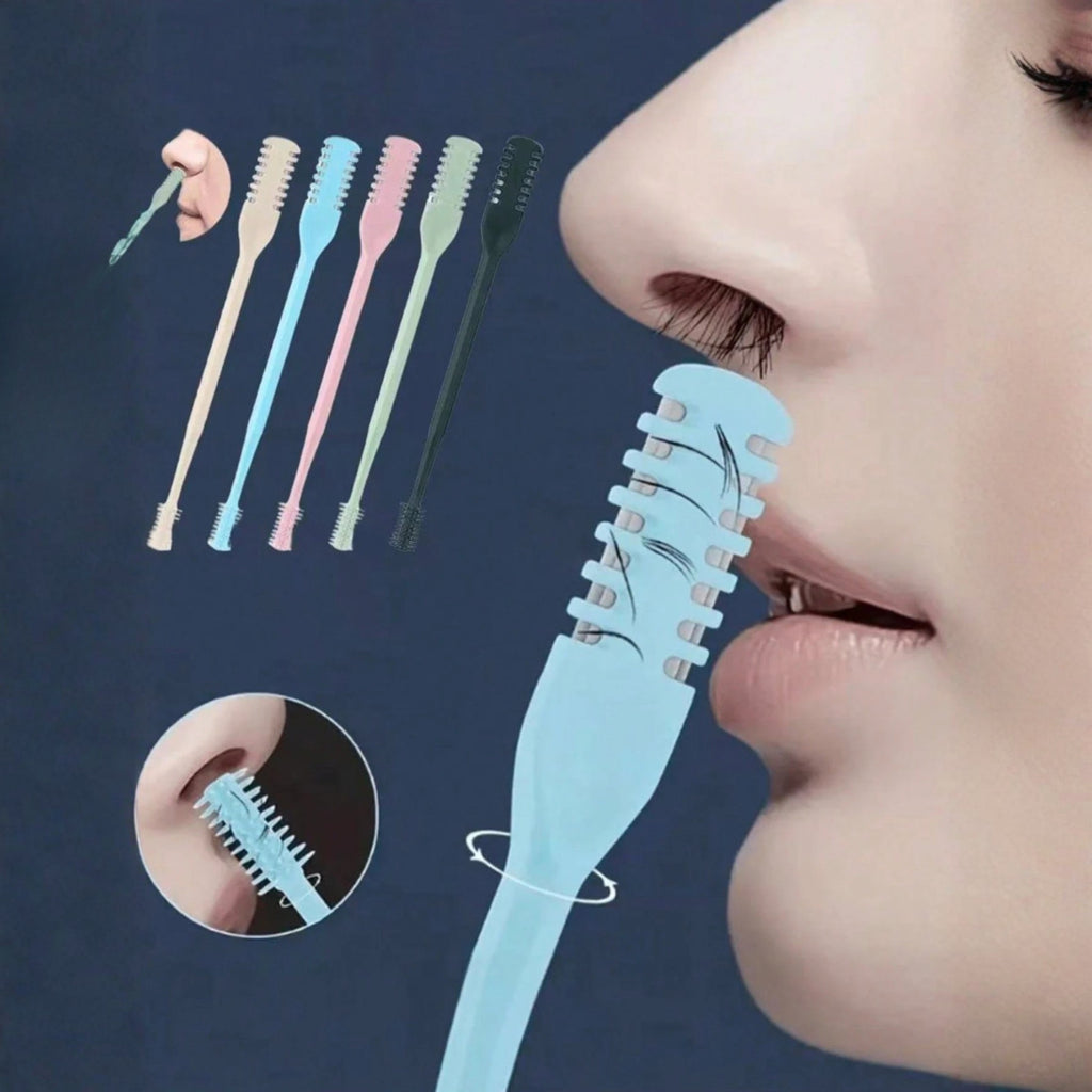Manual Nose Hair Trimmer 2-in-1 Washable Stainless Steel Grooming Tool
