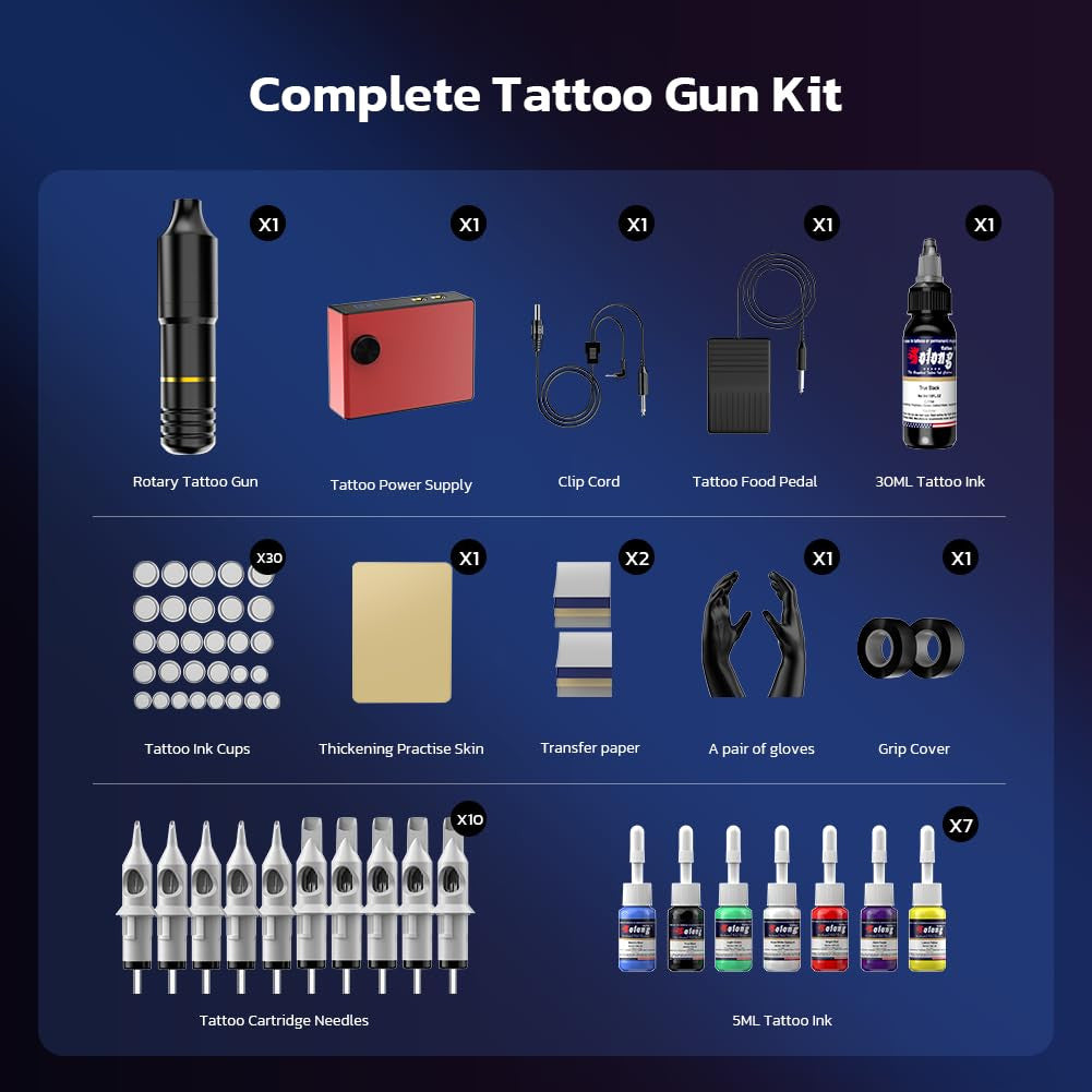 Rotary Tattoo Machine Kit for Beginners and Professionals