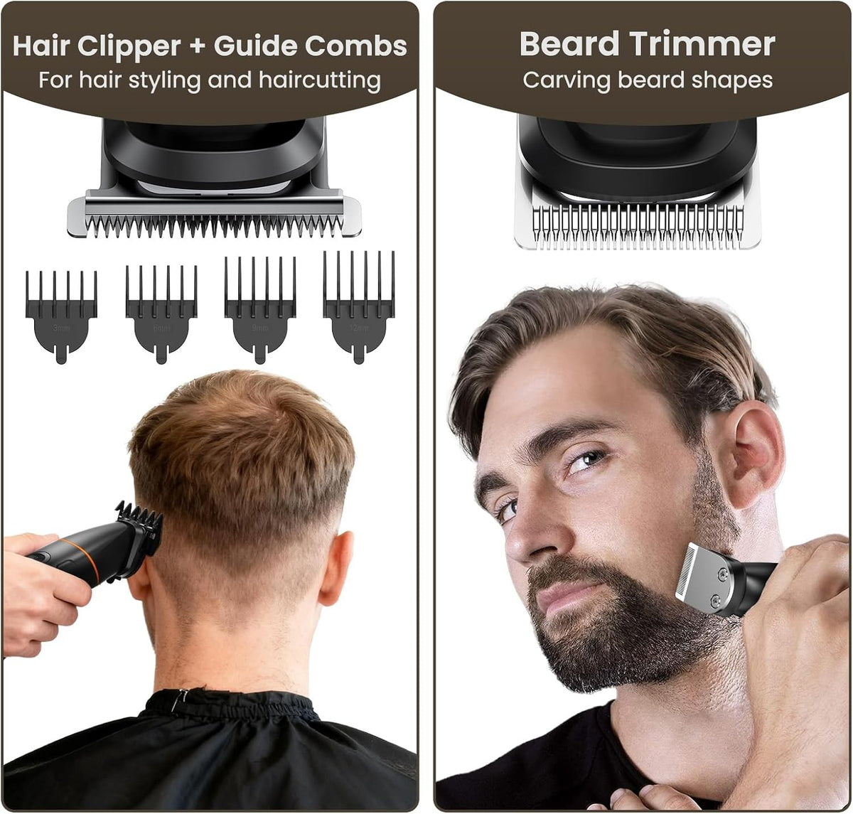 Men's All-in-One Body & Pubic Hair Trimmer Kit - Versatile Grooming Tool