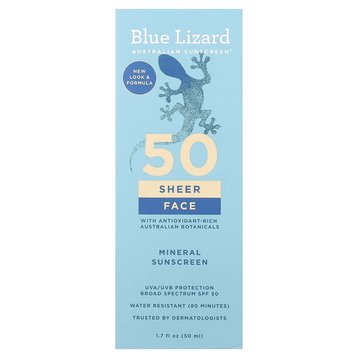 Mineral Sunscreen SPF 50 - Water-Resistant UV Protection for Face & Skin