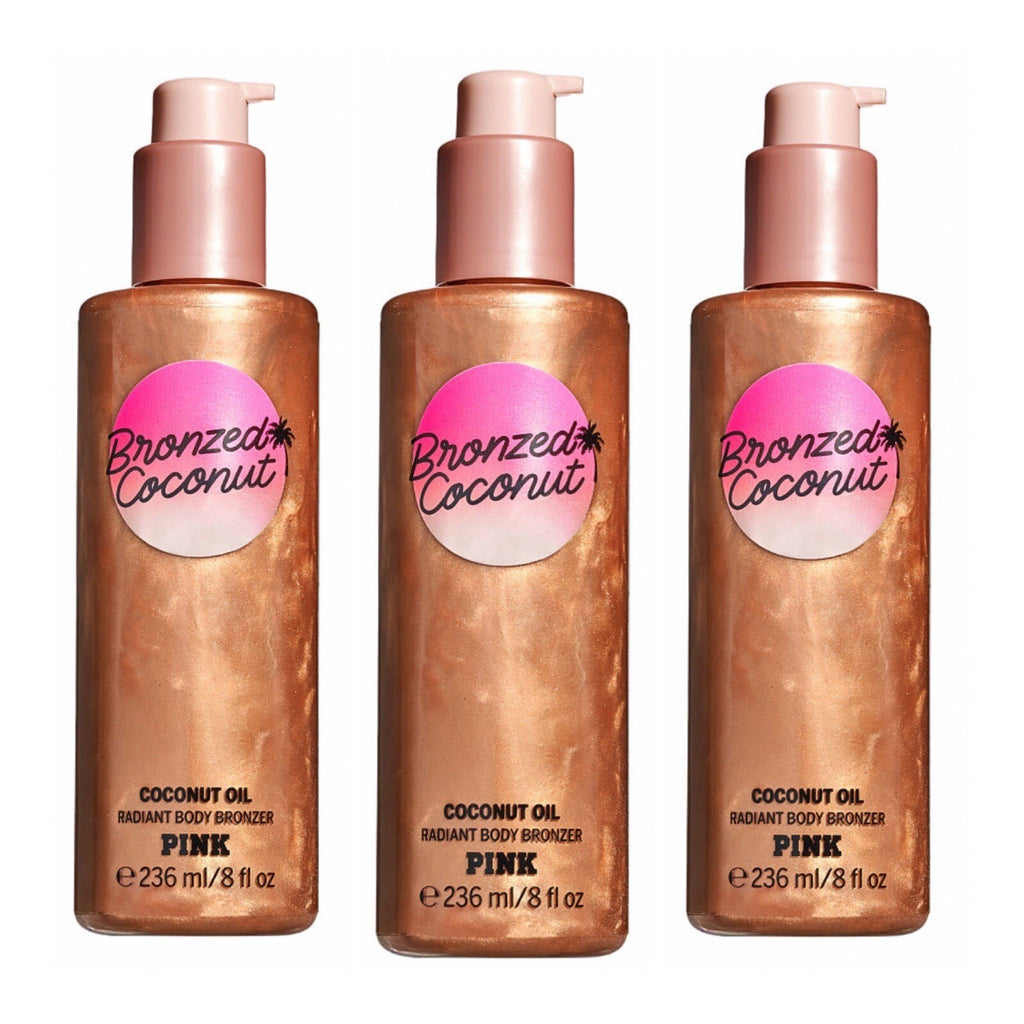 Victoria’s Secret PINK Bronzed Coconut Body Bronzer Set - 8 fl oz x 3
