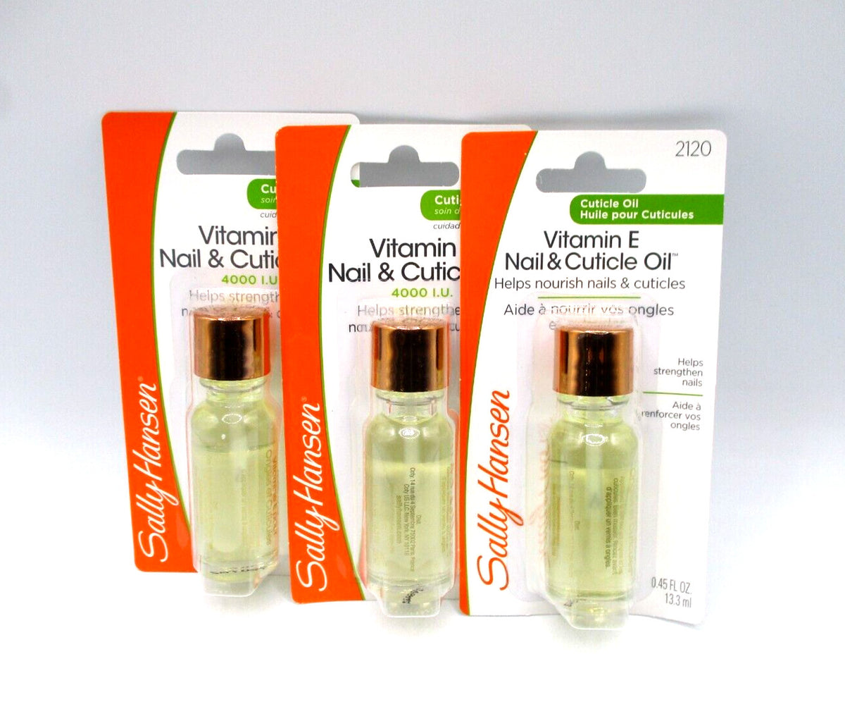 Vitamin E Nail & Cuticle Oil Set - 3 Pack, 13.3ml Each
