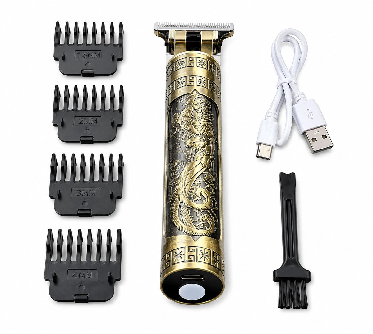 Men's Beard and Hair Trimmer Cutter Machine - USB Rechargeable, Quiet, Multi-Guide Combs