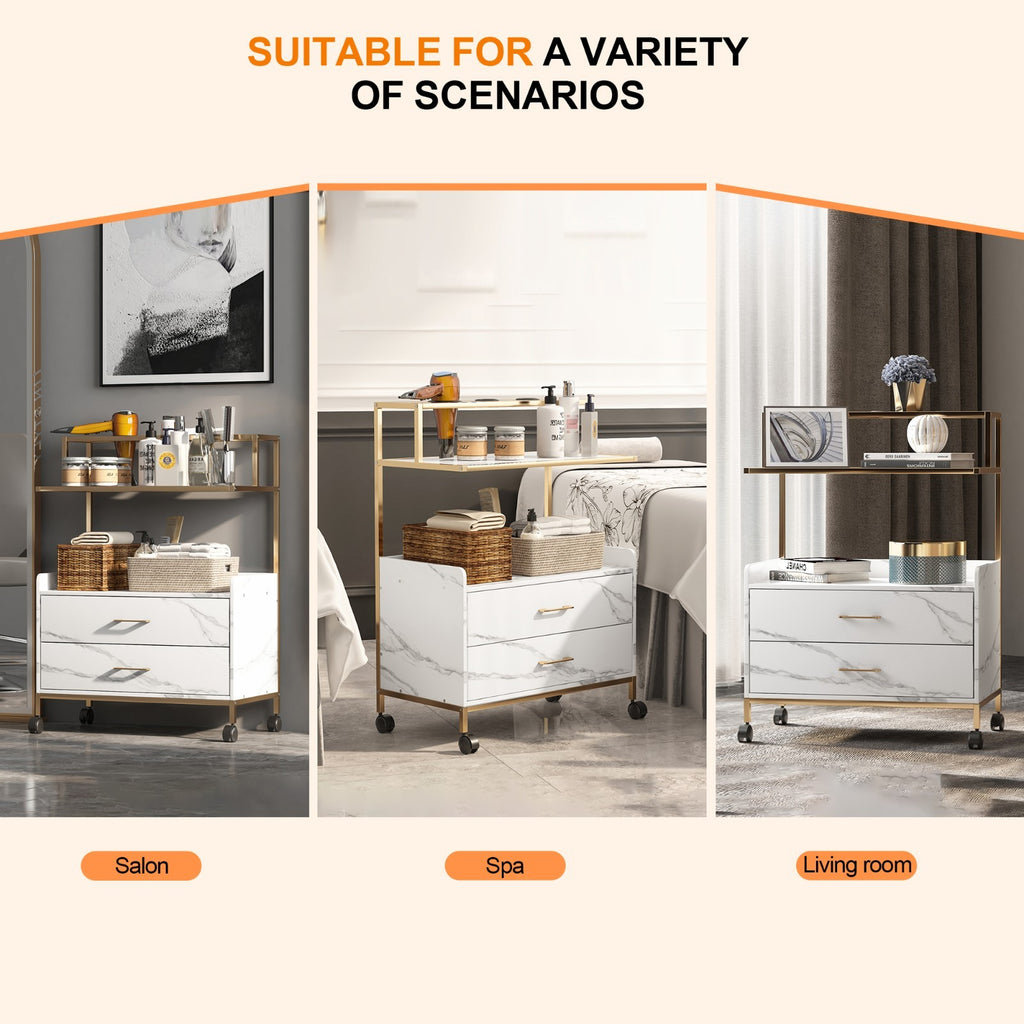 Salon SPA Trolley Cart with Lockable Wheels and Ample Storage
