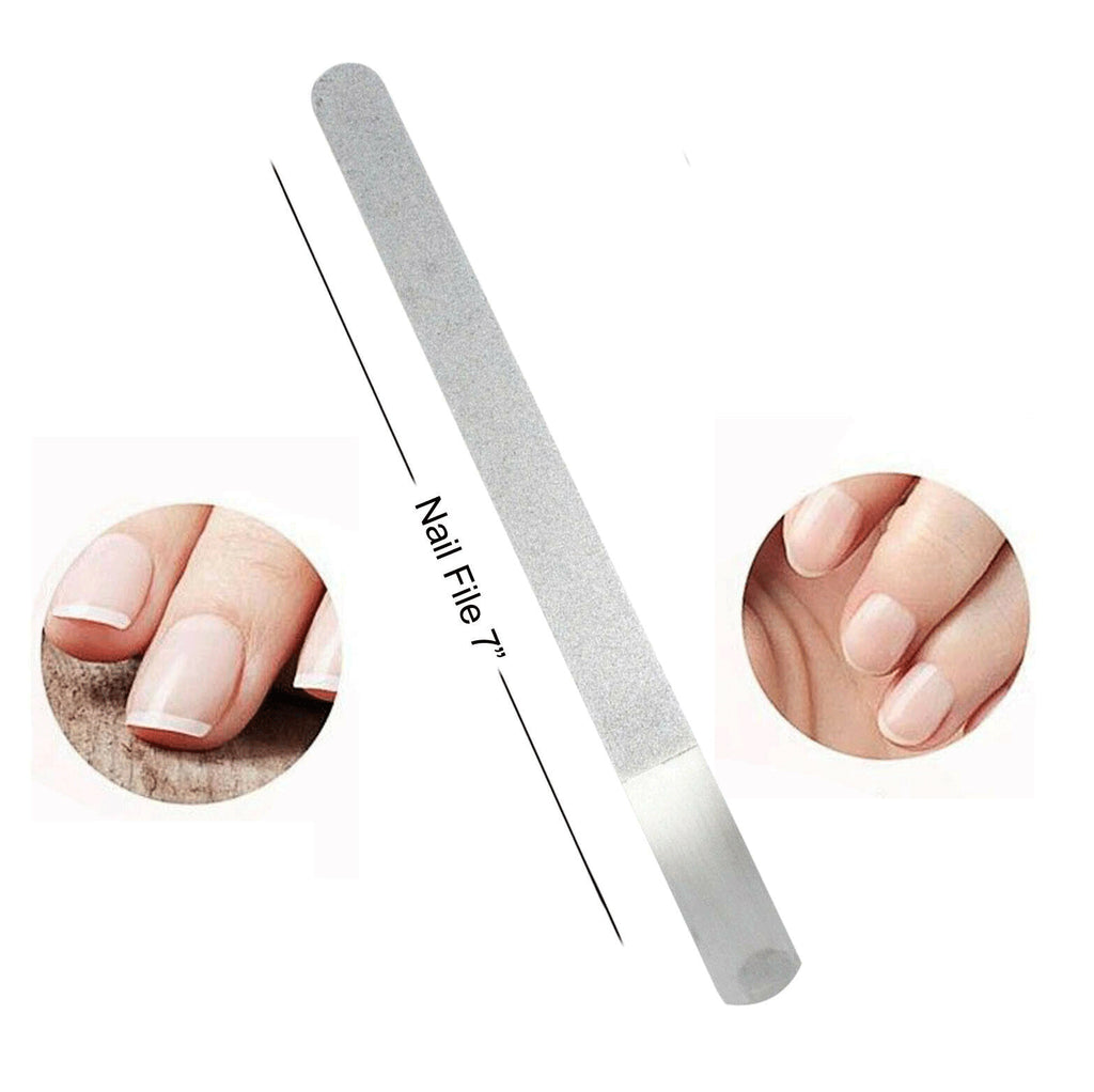 Dual Sided Stainless Steel Nail File Manicure & Pedicure Spa Tool Set - Pack of 2